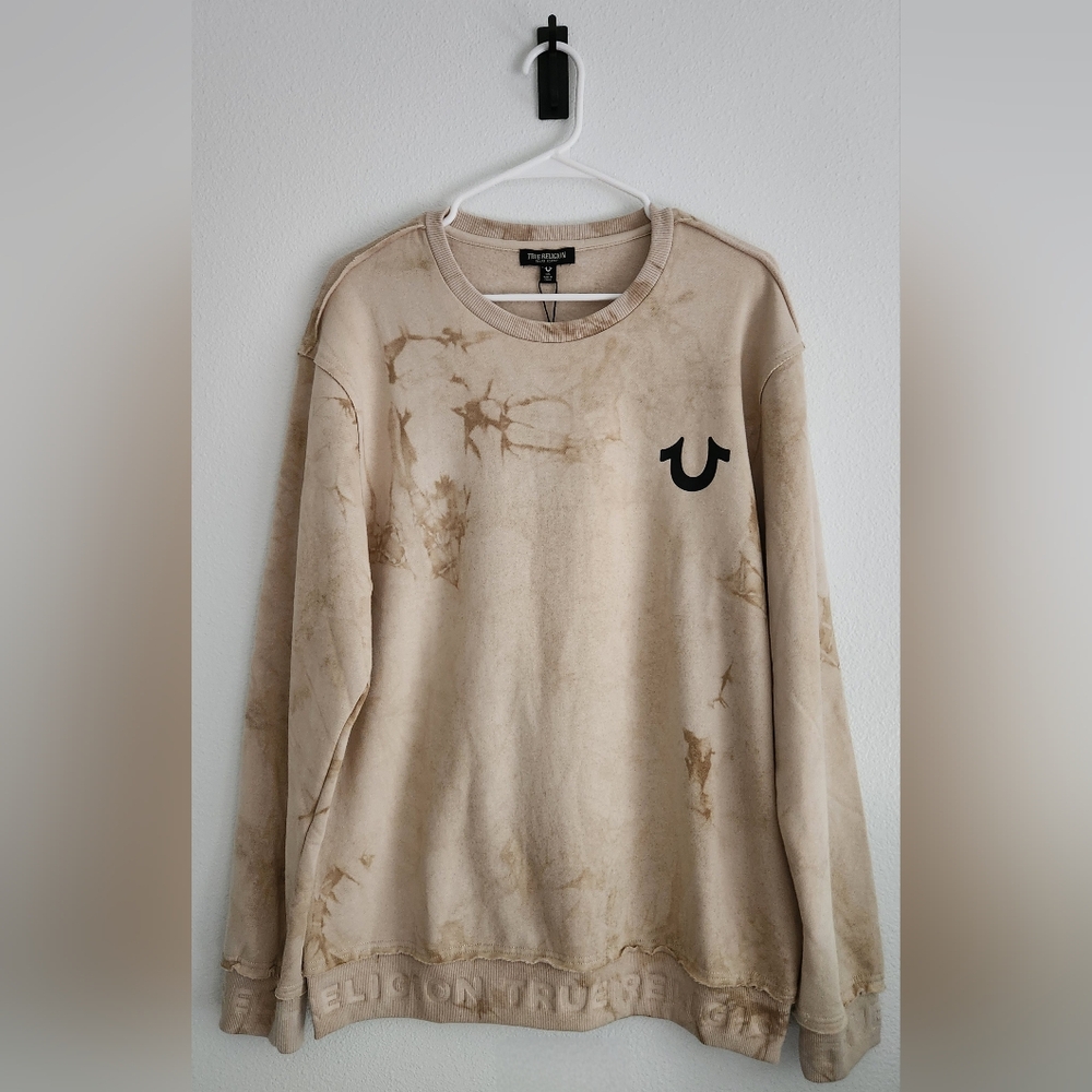 True Religion Beige Tie-Dye Sweatshirt